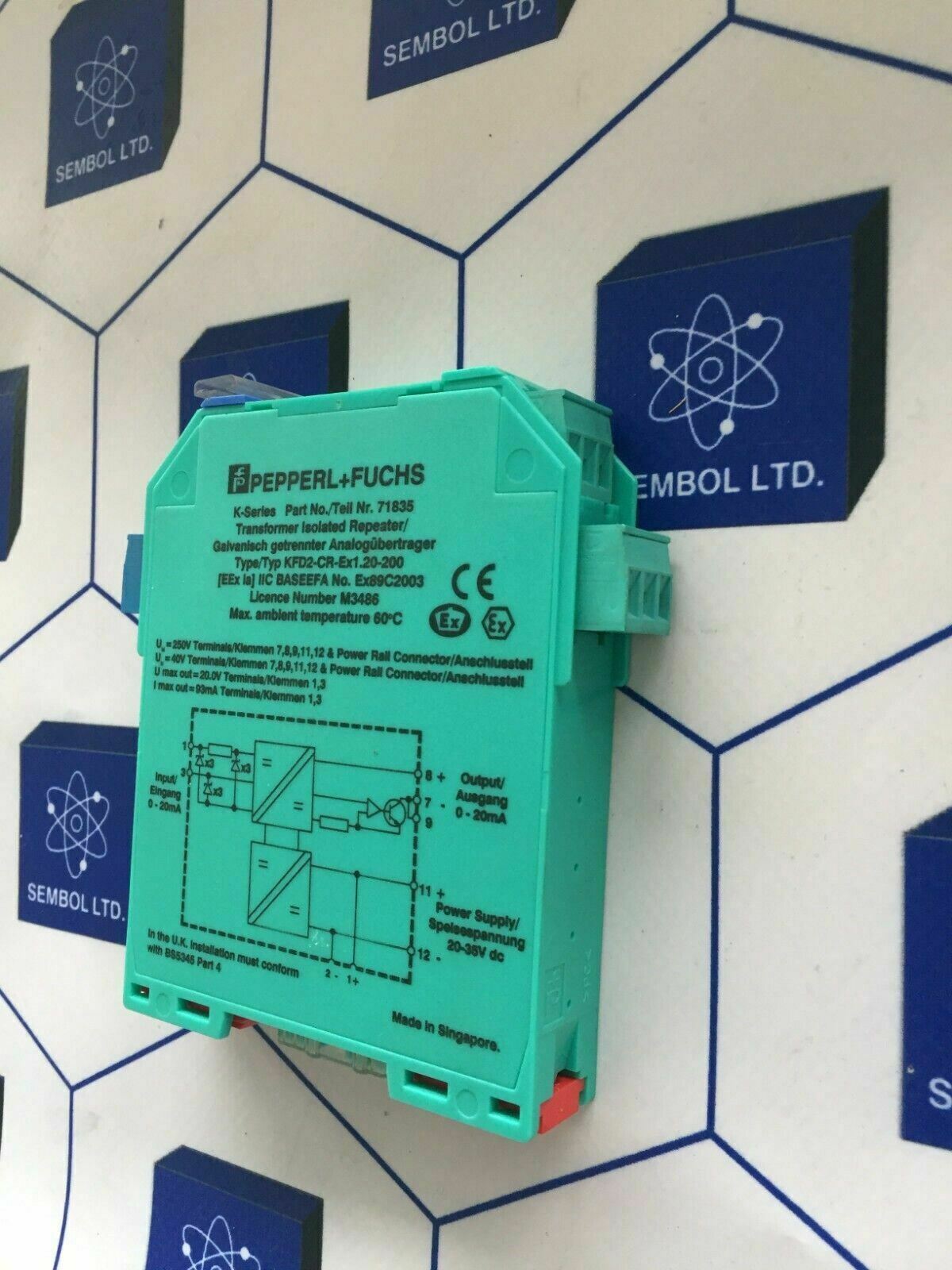 PEPPERL +FUCHS K-SEIES TRANSFORMER IZOLATED REPEATER KFD2-CR-Ex1.20-200