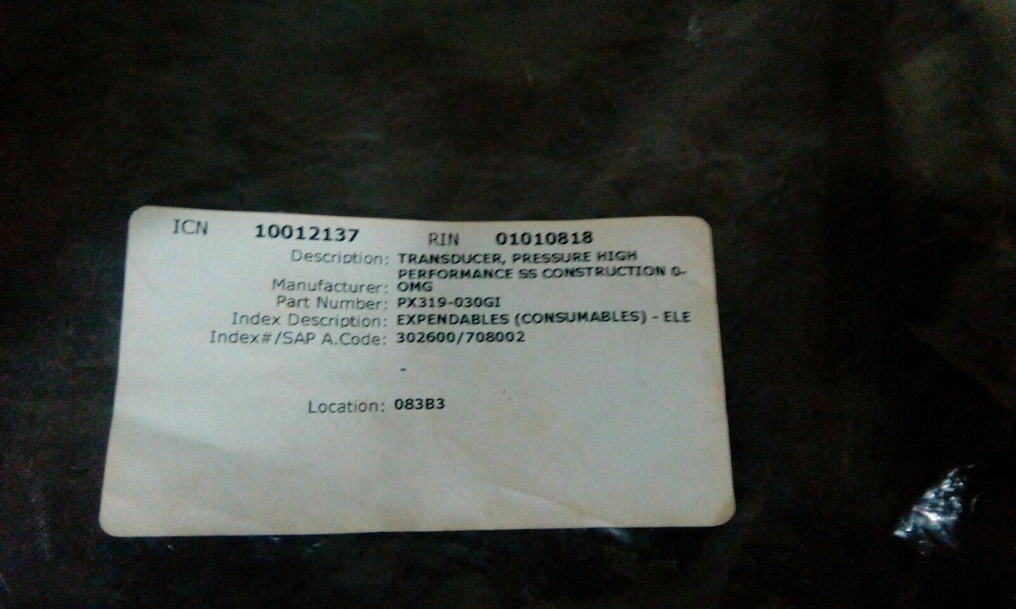 OMEGADYNE px319 030GI PRESSURE TRANSDUCER