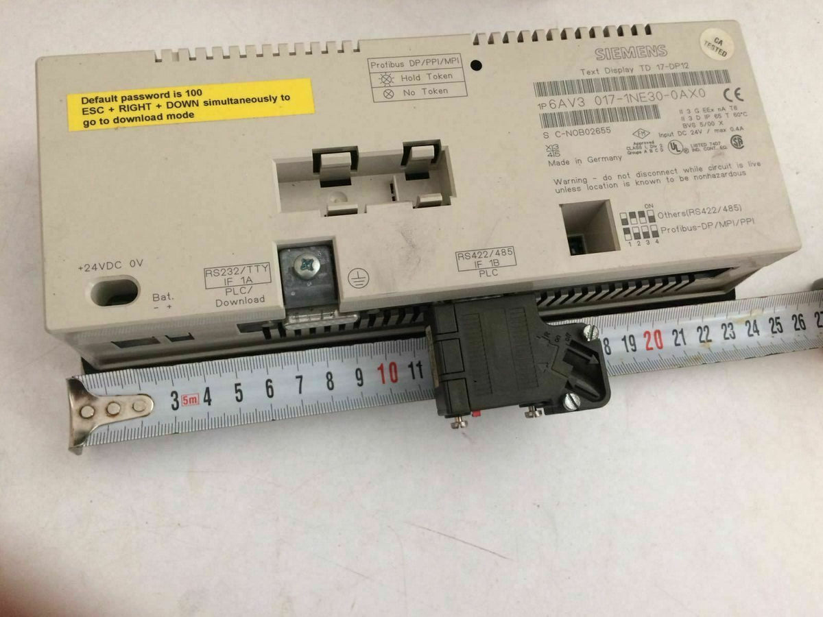 Siemens SIMATIC TD17 Operator Interface Panel 6AV3 017-1NE30-0AX0