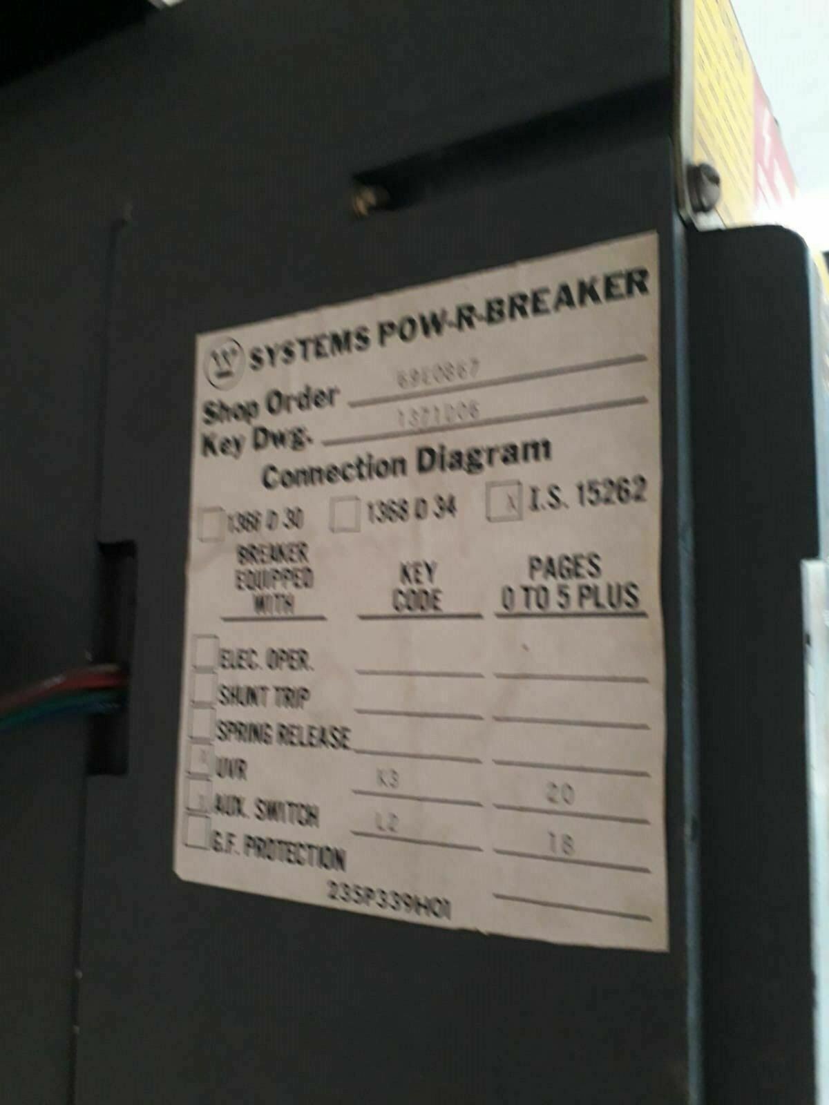 Westinghouse Spb-65 Circuit Breaker SPB65 1600 Amp (Ship by Dhl express)