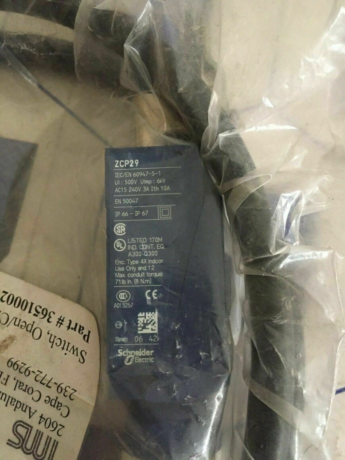 SCHNEIDER ELECTRIC ZCP-29 LIMIT SWITCH WITH CABLE ZCP29