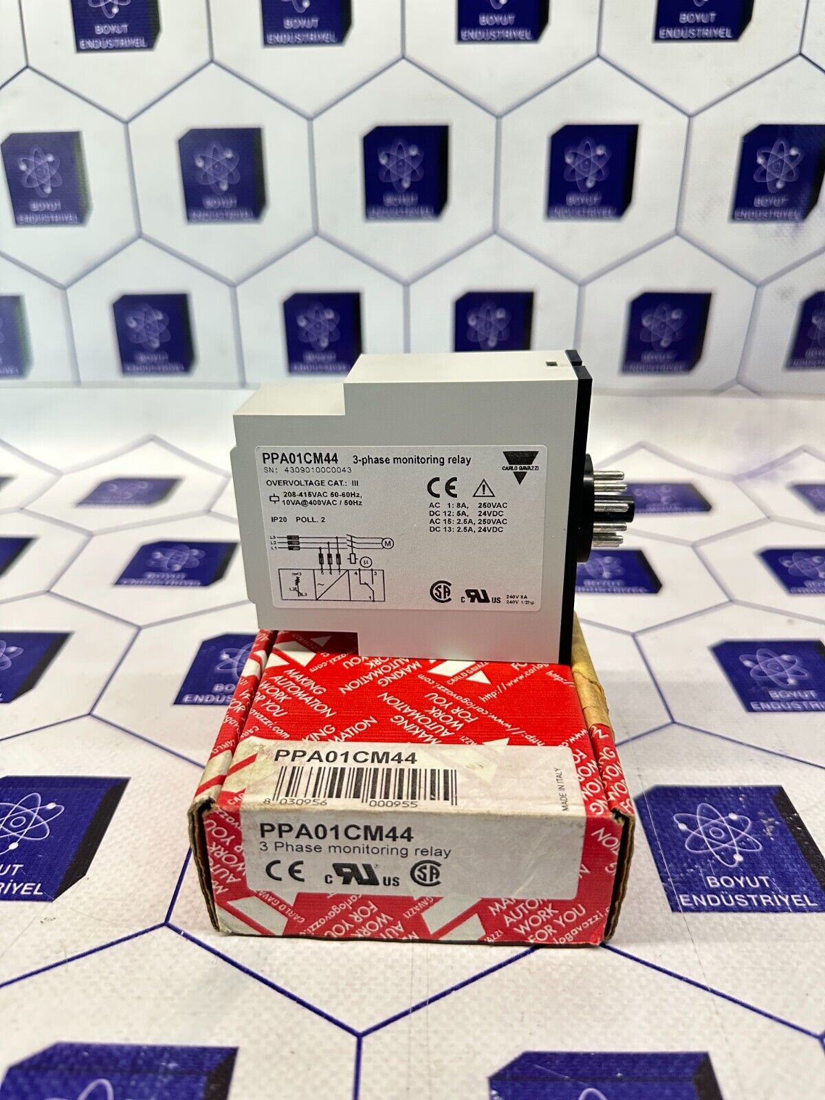 CARLO GAVAZZI 3 PHASE MONITORING RELAY PPA01CM44