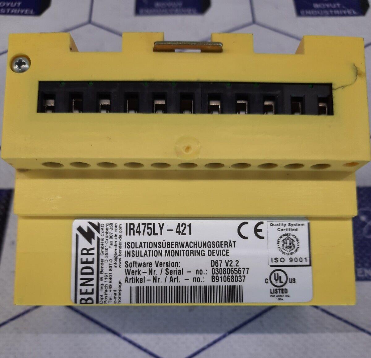 BENDER IR475LY-421 INSULATION MONITORING DEVICE