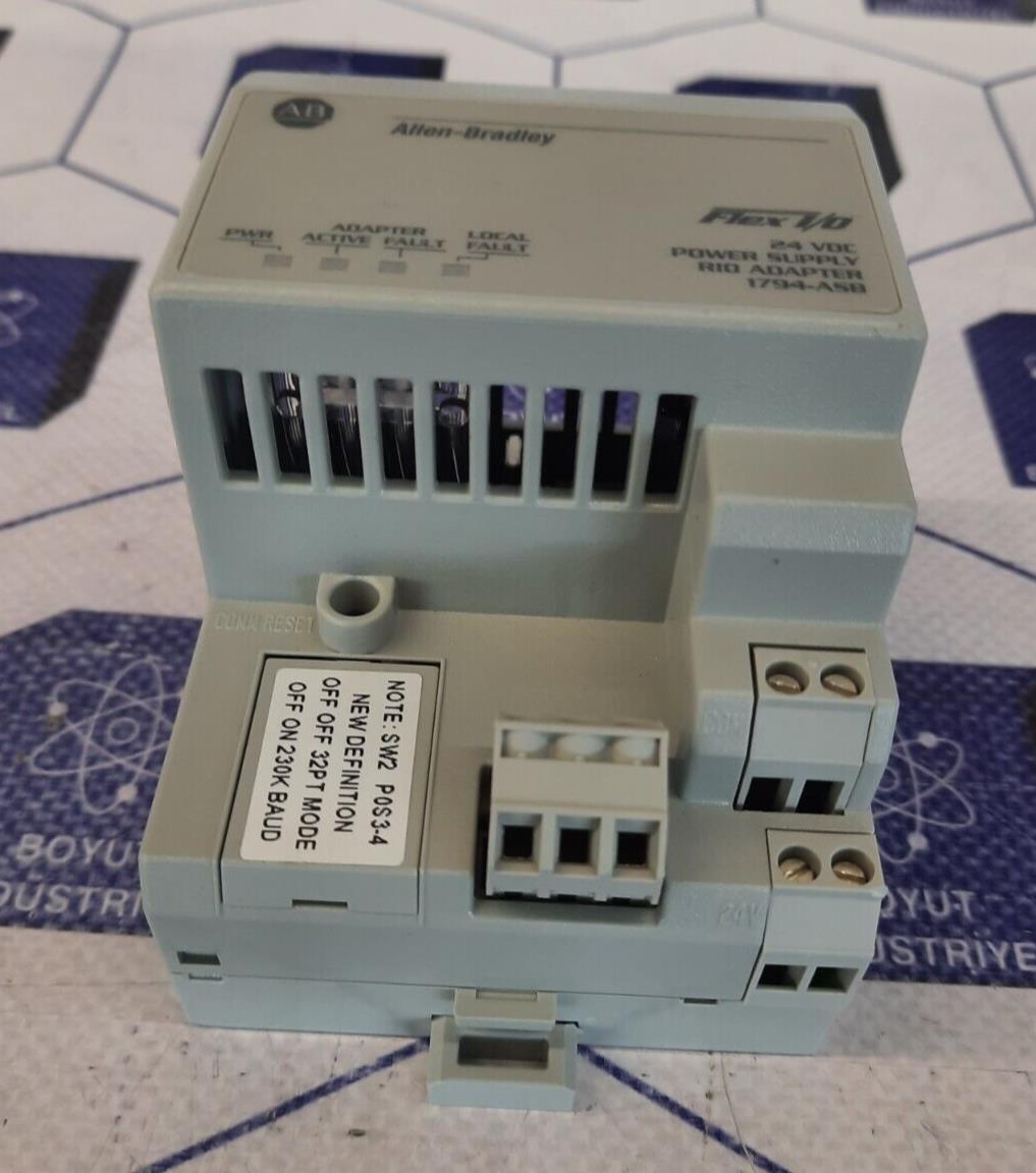 ALLEN BRADLEY 1794-ASB Ser:E FLEX I/O 24VDC POWER SIPPLY RIO ADAPTER