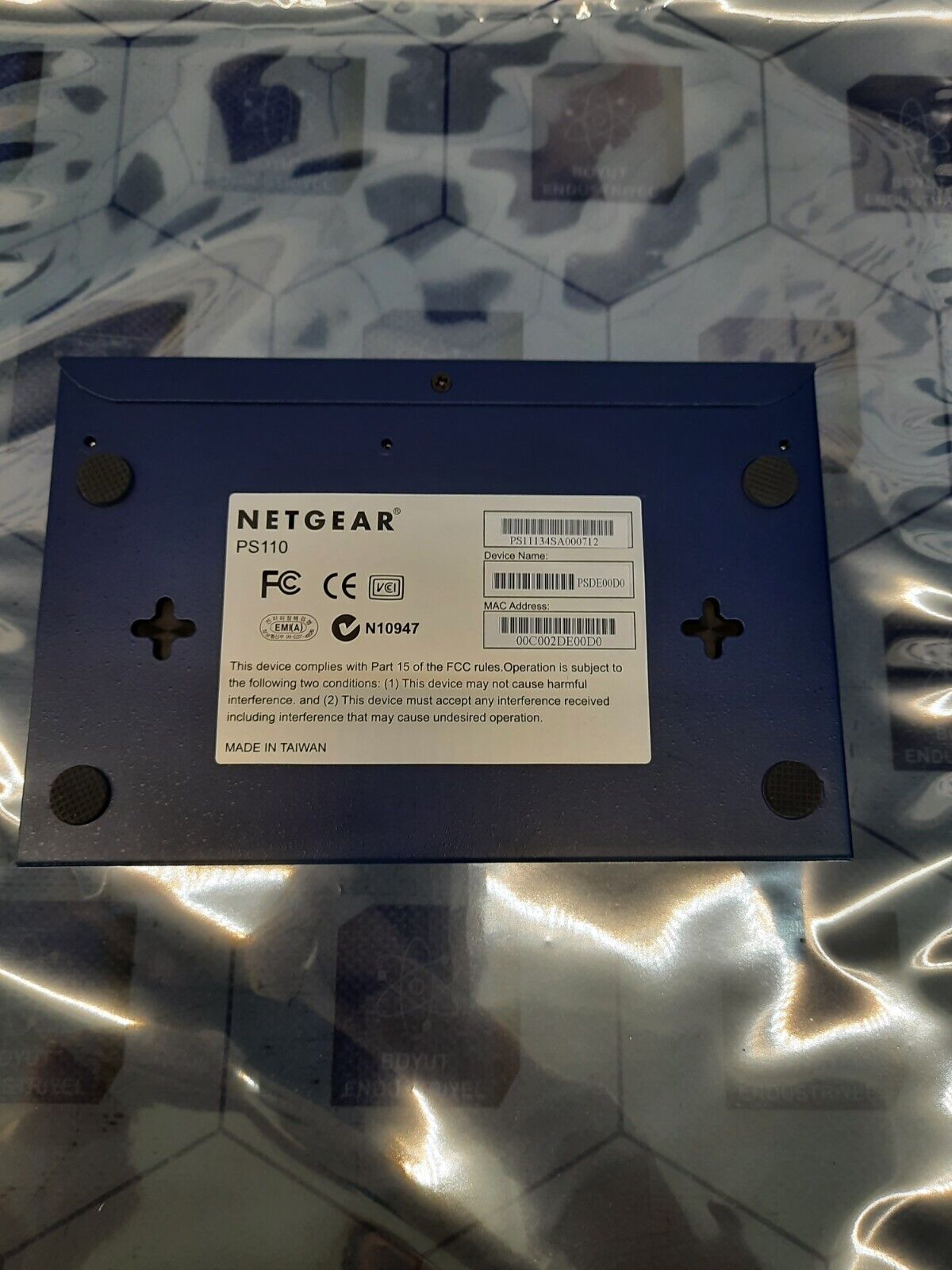 Netgear PS110 10/100 Mbps 2 Port Print Server w/ Adapter