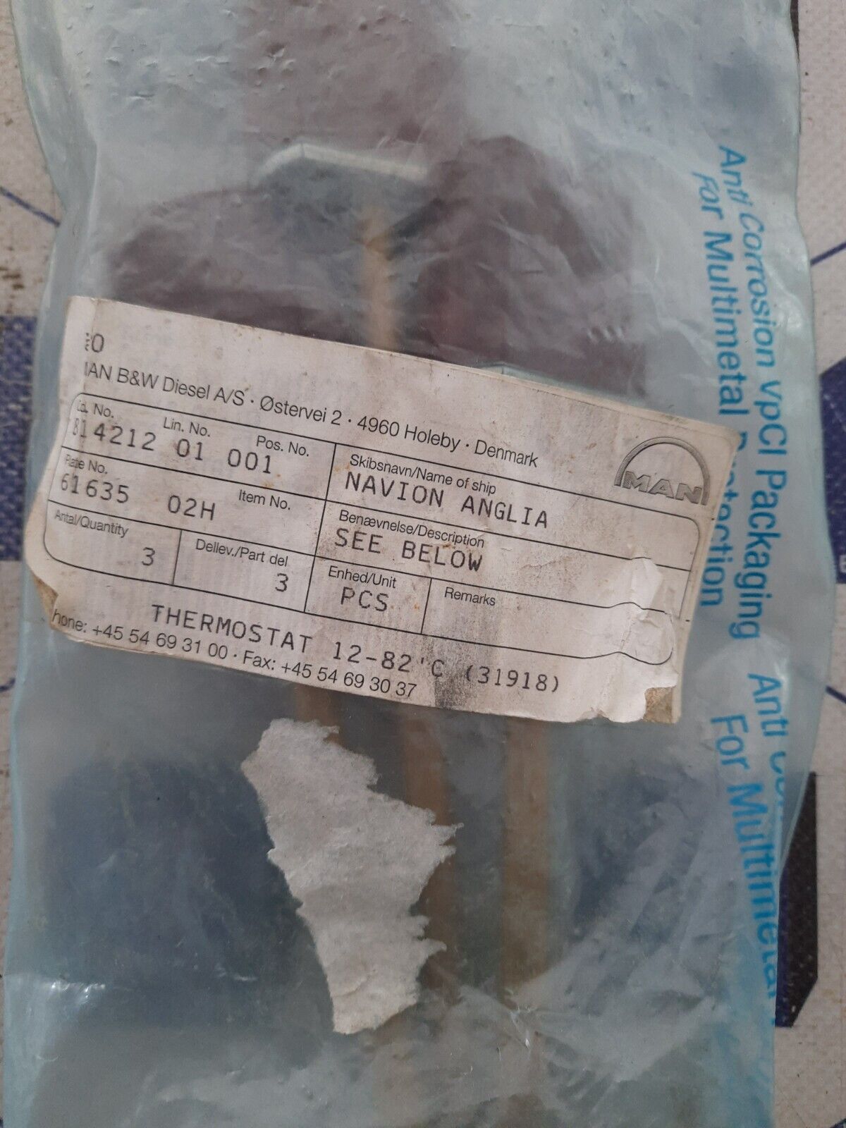 MAN VK 4251 / 12-82IC 31918 THERMOSTAT