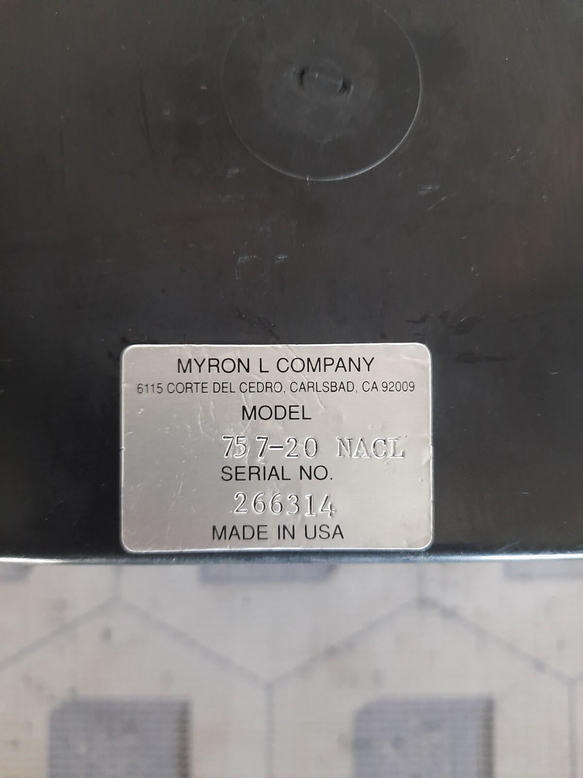 MYRON L COMPANY Resistance Monitor SERIES 750 757-20 NACL