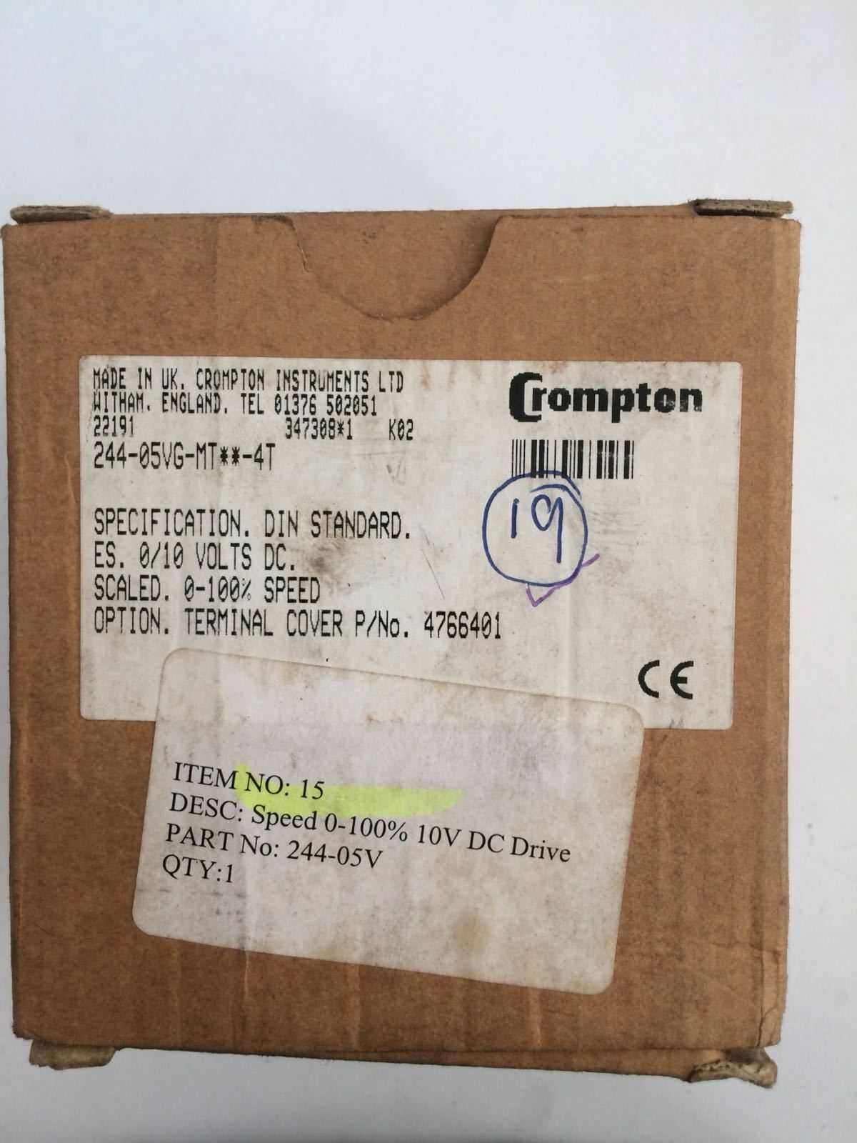 CROMPTON INSTRUMENTS 244-05VG-MT**-4T METER SINGLE FUNCTION ANALOG