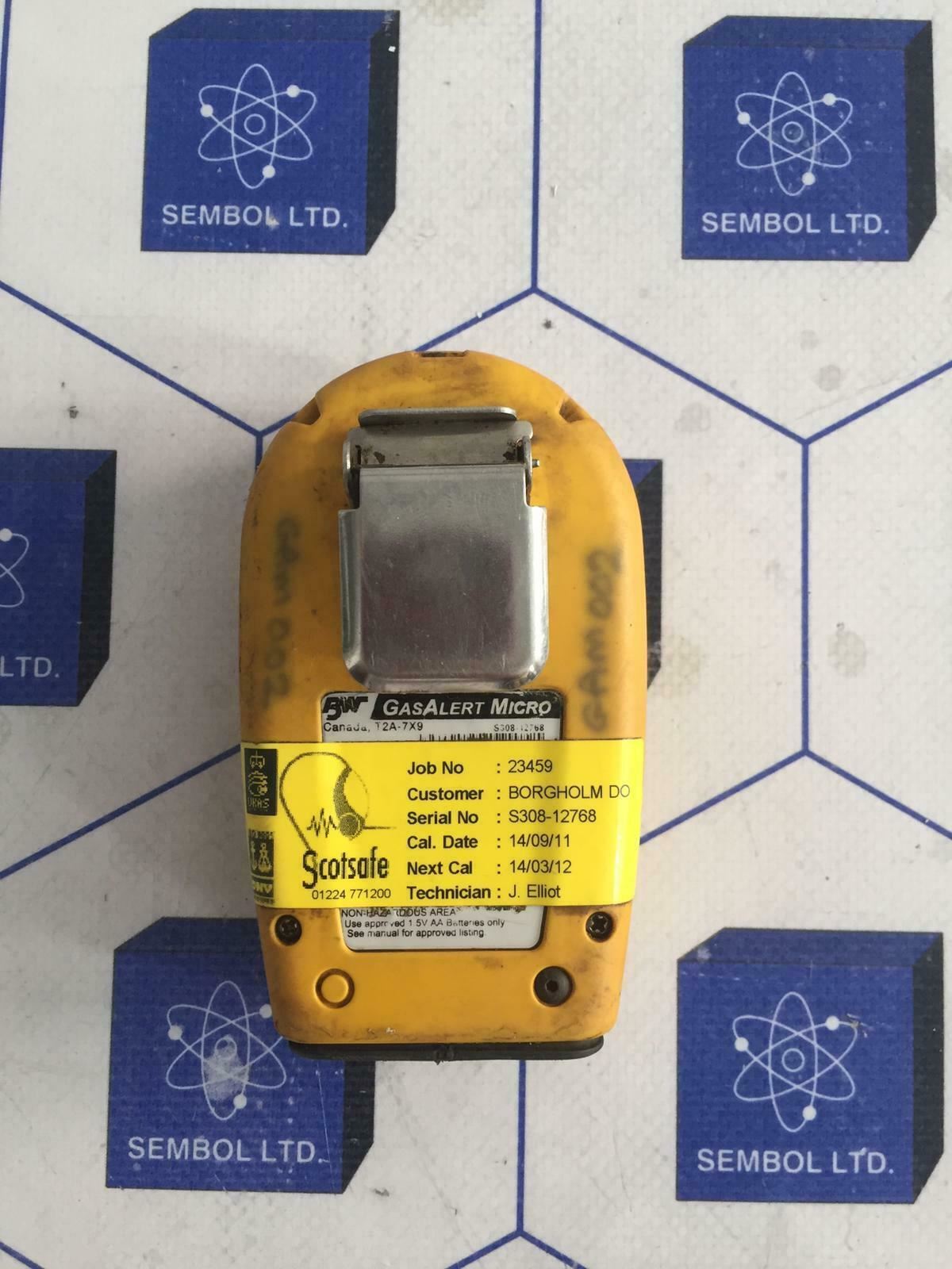 BW GAS ALERT MICRO T2A-7X9 GAS DETECTOR