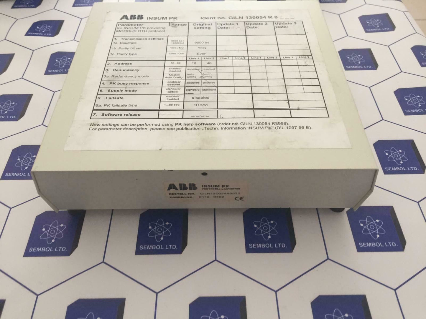 ABB Insum PK GILN 130054R8823 Control System