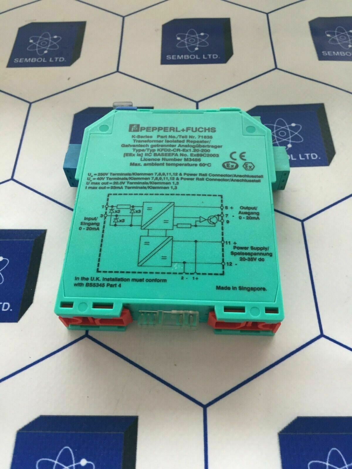 PEPPERL +FUCHS K-SEIES TRANSFORMER IZOLATED REPEATER KFD2-CR-Ex1.20-200