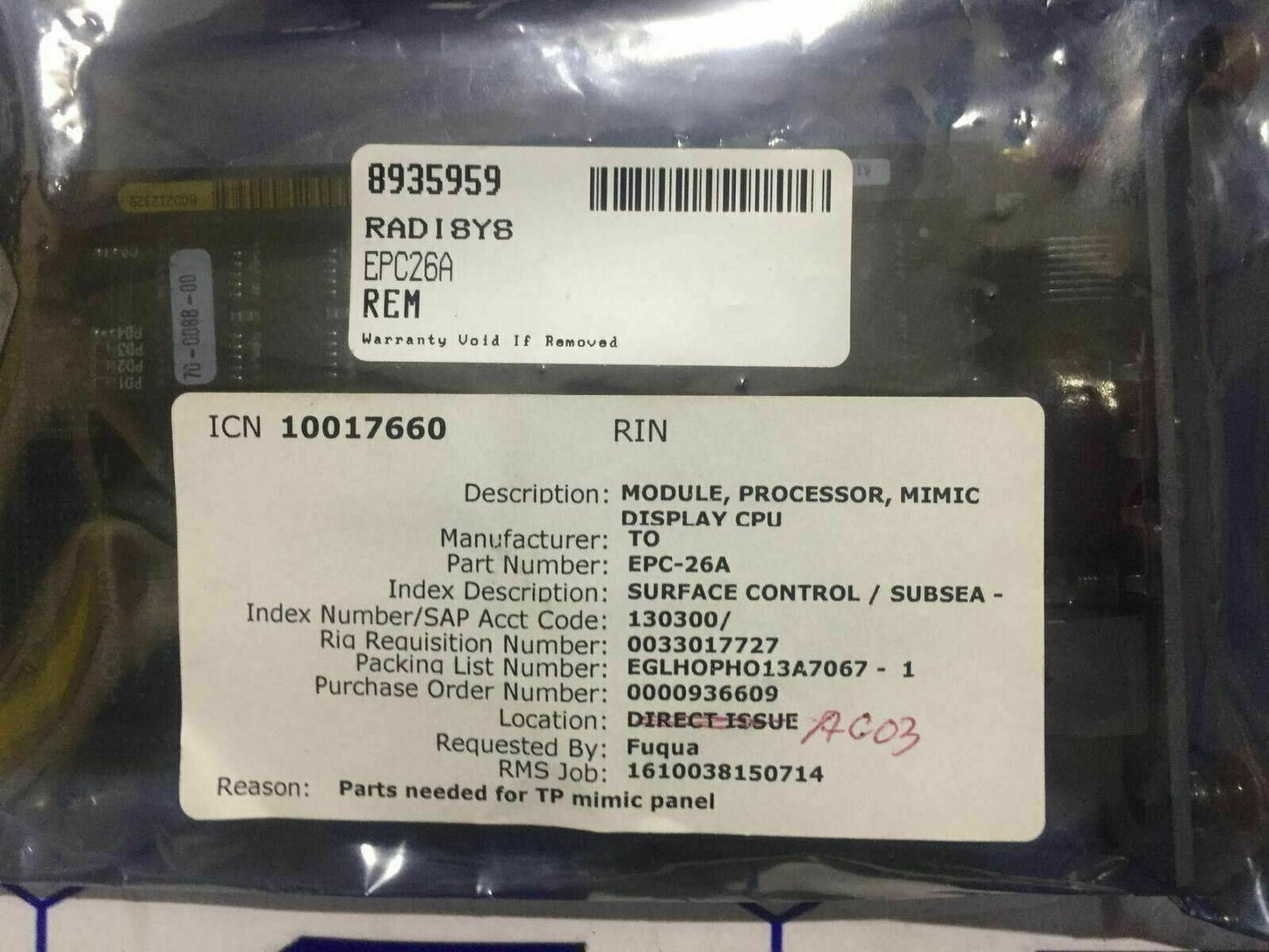 RADISYS EPC-26A / EPC26A