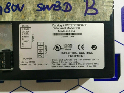 GE FANUC DATAPANEL 150 IC752DFT000-FF