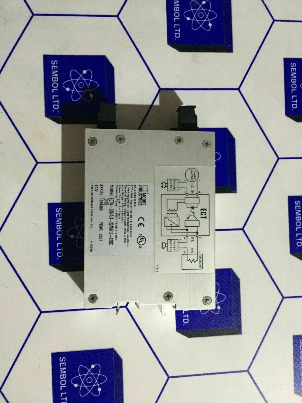 Moore ECT/4-20MA/4-20MA/12-42DC Din Signal Isolator & Converter Lot of 9 pieces