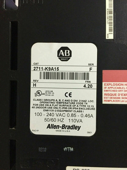 Allen Bradley Panel View900  2711-K9A15
