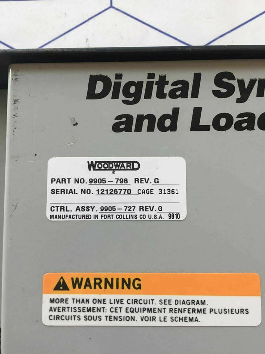 Woodward 9905796 Rev G  digital synchronizer and load control 9905-796 rev G