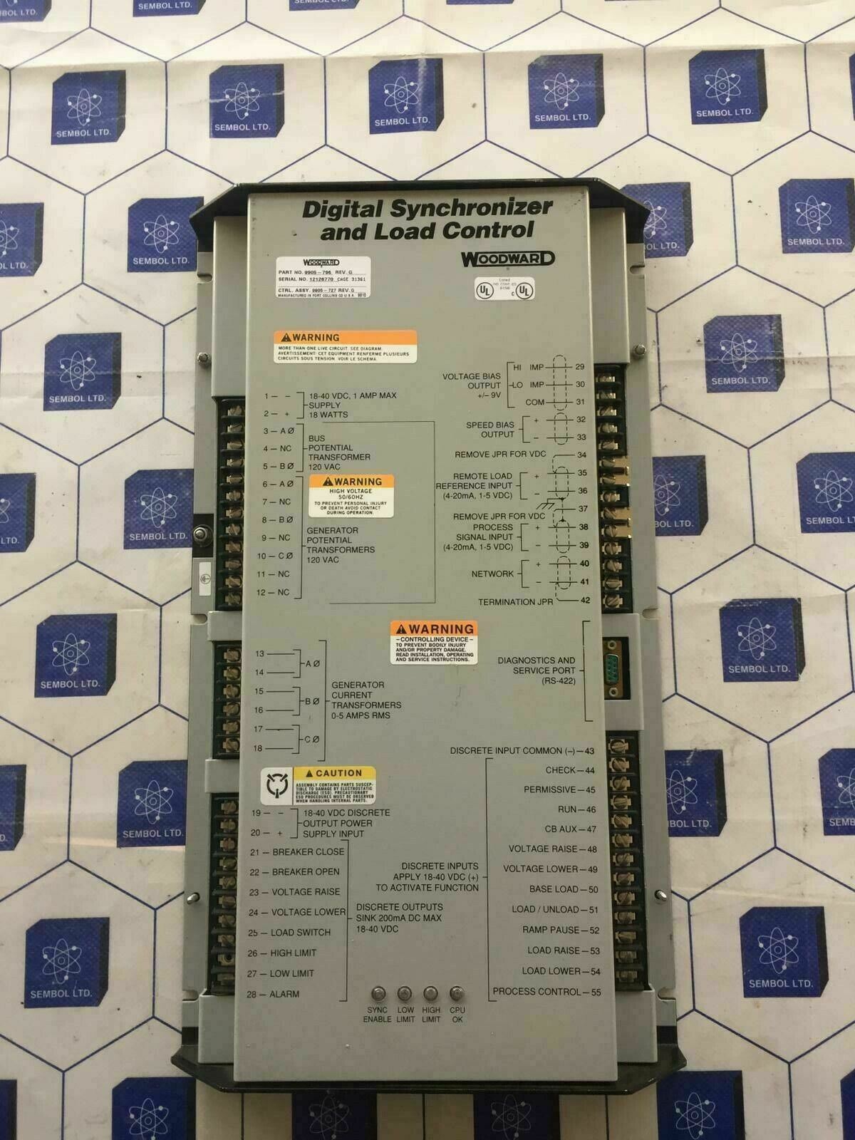 Woodward 9905796 Rev G  digital synchronizer and load control 9905-796 rev G