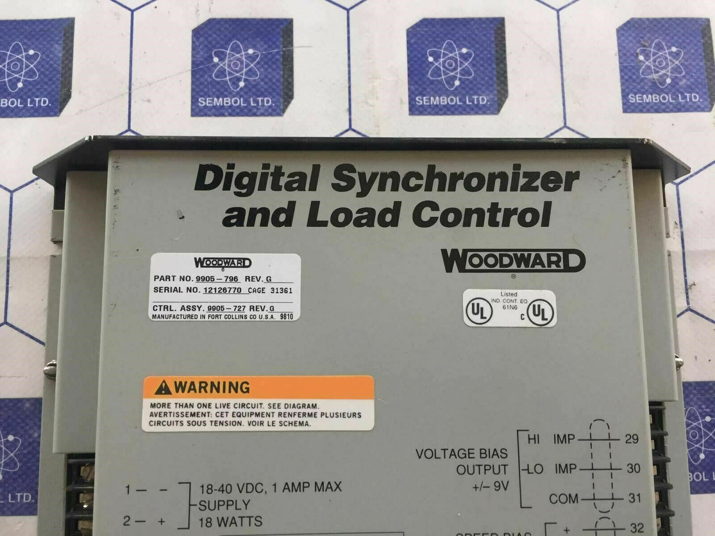 Woodward 9905796 Rev G  digital synchronizer and load control 9905-796 rev G