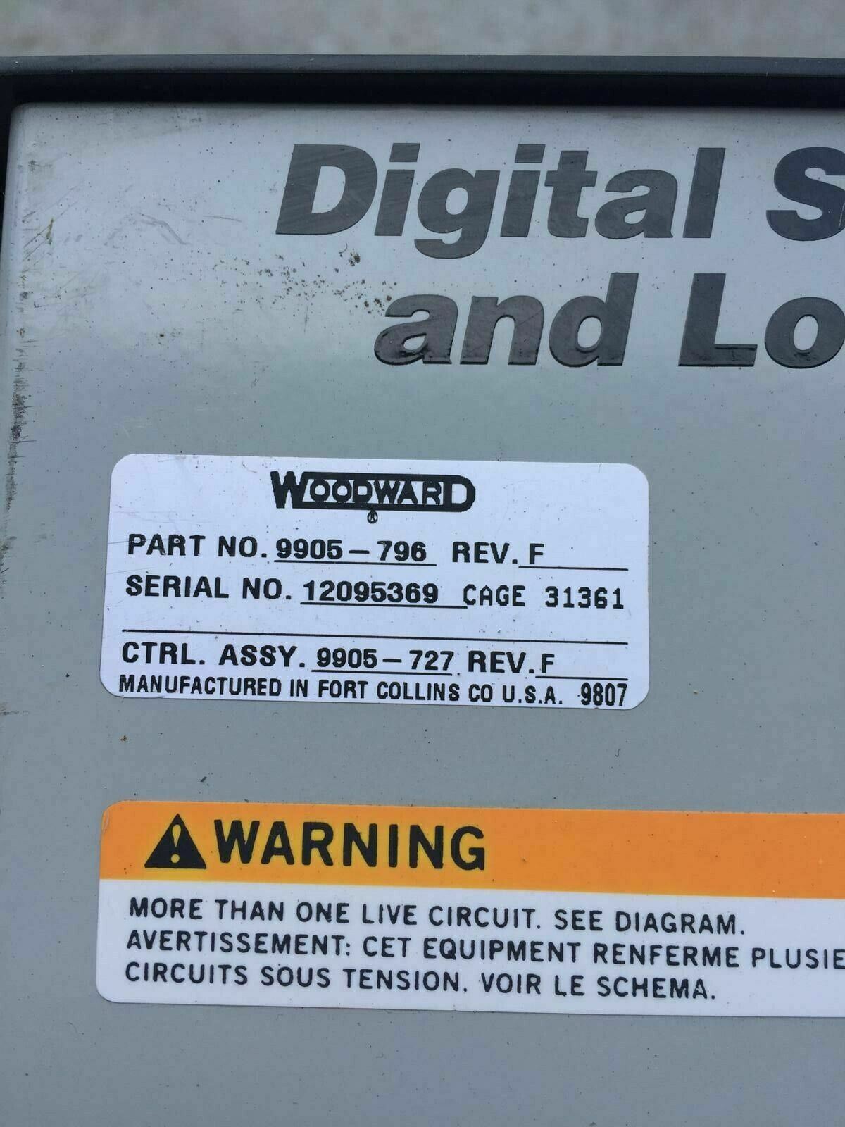 Woodward 9905796h digital synchronizer and load control 9905-796 Rev H