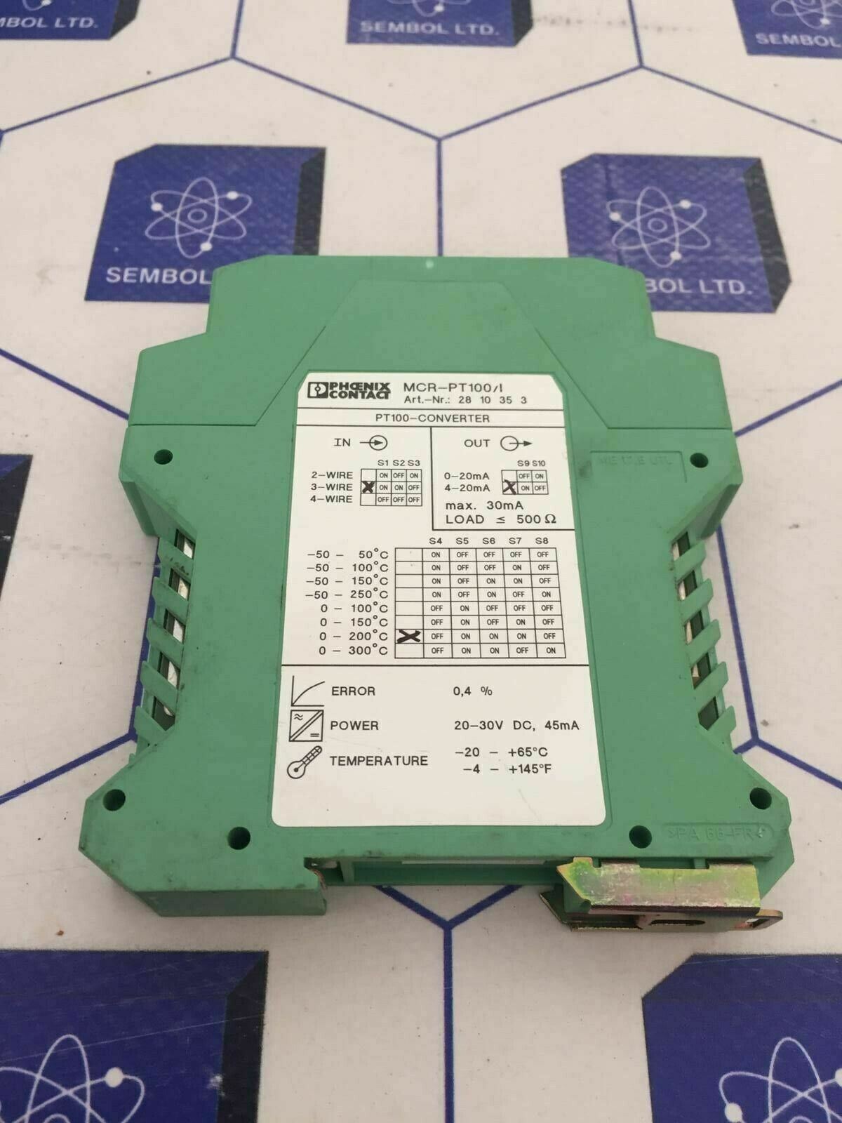 Phoenix Contact MCR-PT100/I Transducer Art No:  2810353