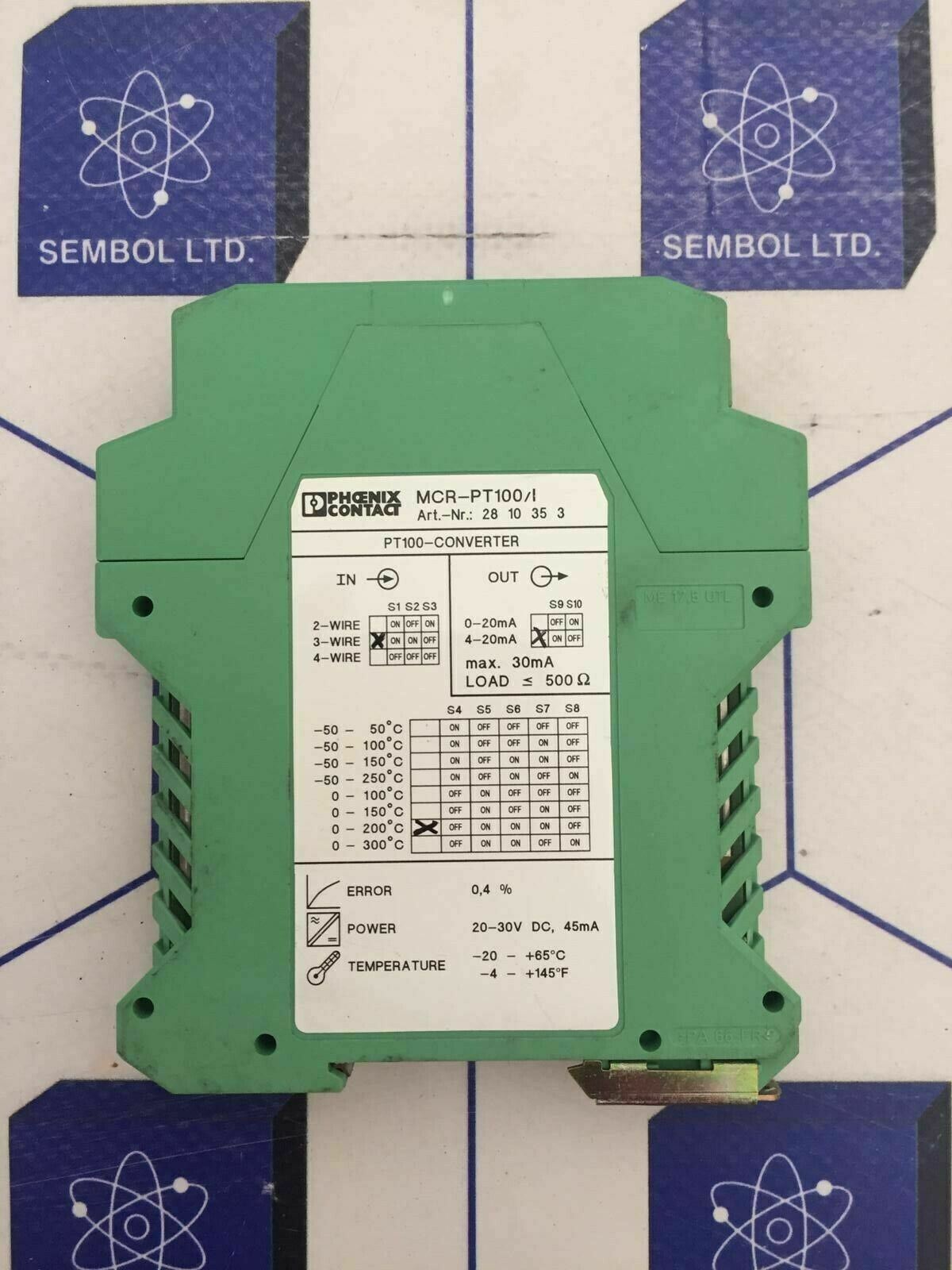 Phoenix Contact MCR-PT100/I Transducer Art No:  2810353