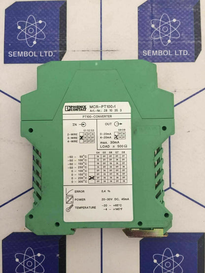 Phoenix Contact MCR-PT100/I Transducer Art No:  2810353