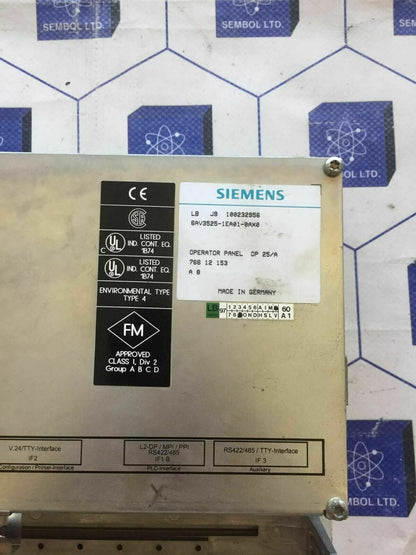 Siemens Coros Op25 Operator Panel 6av3525-1ea01-0ax0