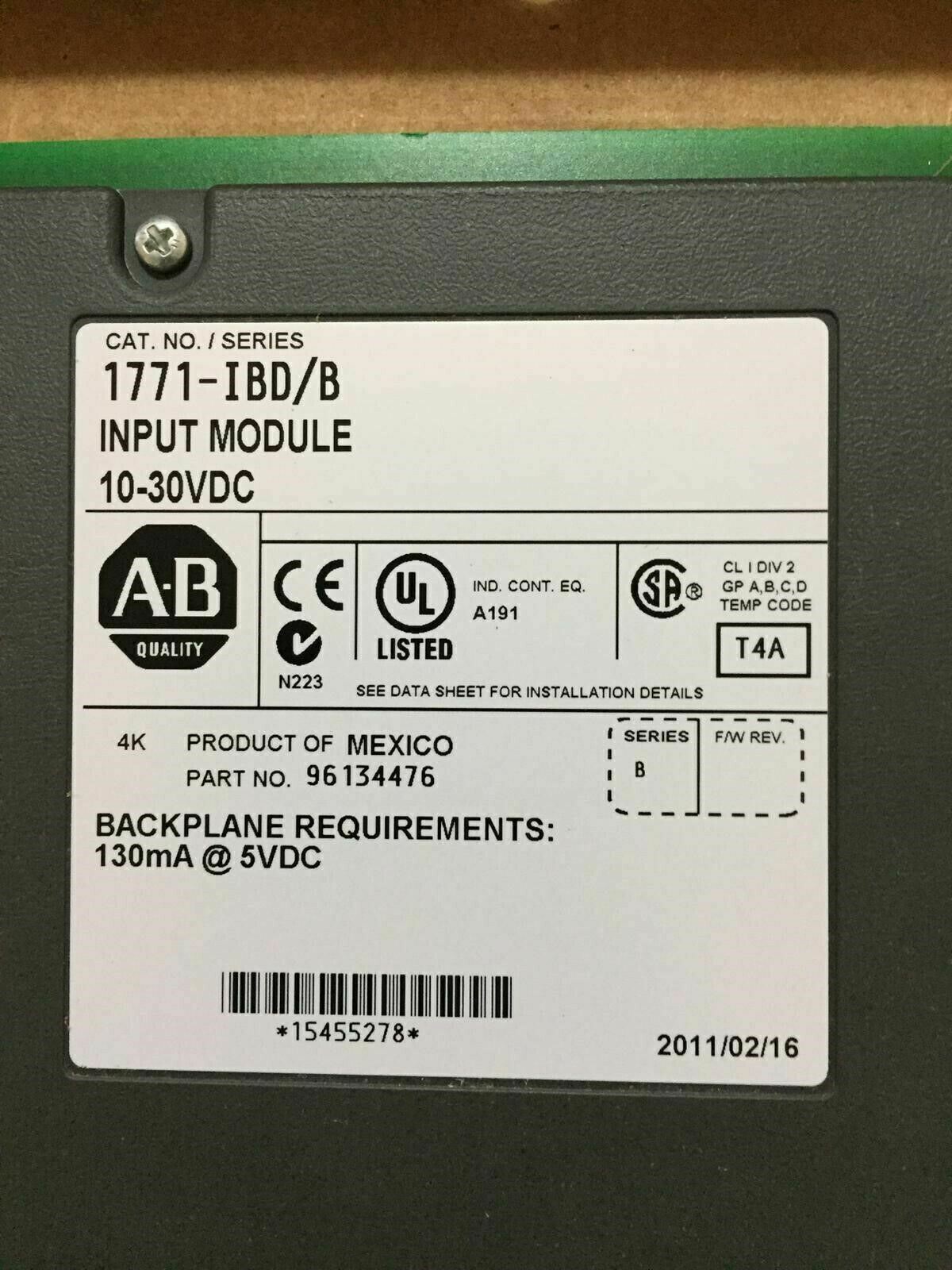 Allen Bradley 1771-IBD/B Input Module 10-30VDC