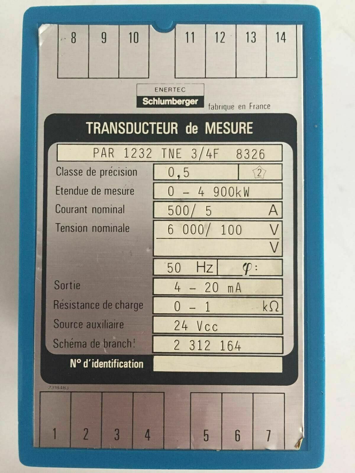 SCHLUMBERGER PAR 1232 TNE 3/4F 8326 PAR1232TNE3/4F8326