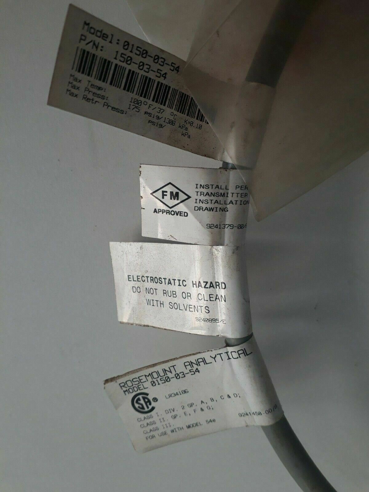rosemount analytical 0150-03-54 Sensor