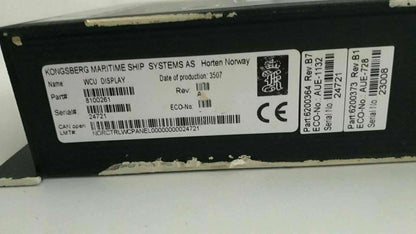 KONGSBERG MARITIME SHIP SYSTEMS AS  8100261 REV A WCU DISPLAY