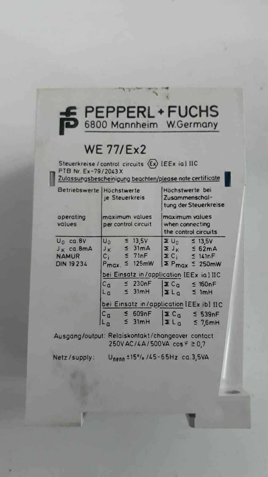 PEPPERL & FUCHS WE77/EX2-220V / WE77EX2 220V