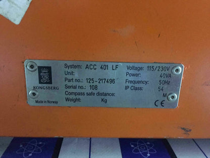 Kongsberg Simrad ACC 401 Acoustic Bop Control System 380-103277 380-103221 ACC 4