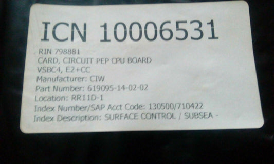 PEP Modular Computer 619095-14-02-02 cpu board Vsbc4