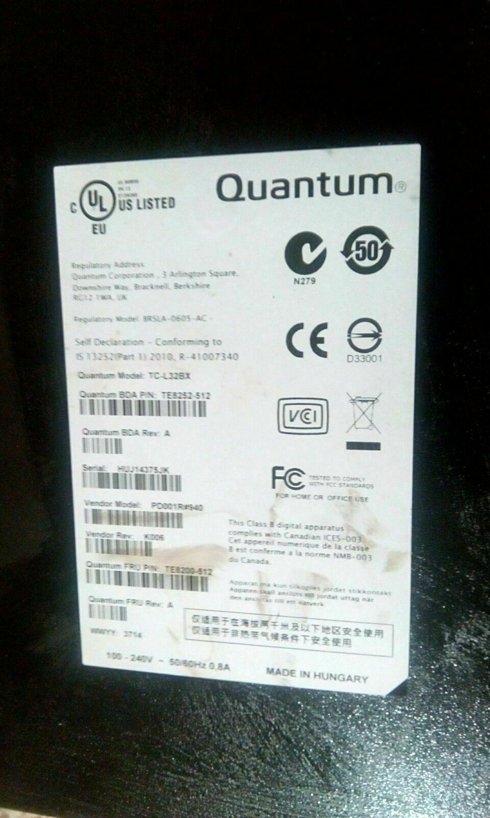 QUANTUM TC-L32BX TE8252-512 Tape Drive