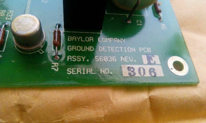 Baylor Company Ground Detection PCB Board #56036 Rev. C Expedited Shipping