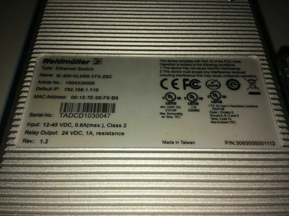 Weidmüller Ethernet Switch IE-SW-VL05M-3TX-2SC 1504330000