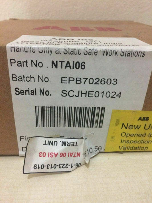 ABB NTAI06 Analog Input Termination Unit