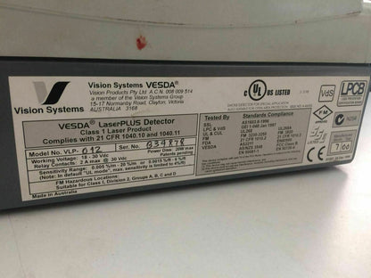 Vision Systems Vesda LaserPLUS Detector Class 1 Laser Product CFR 1040