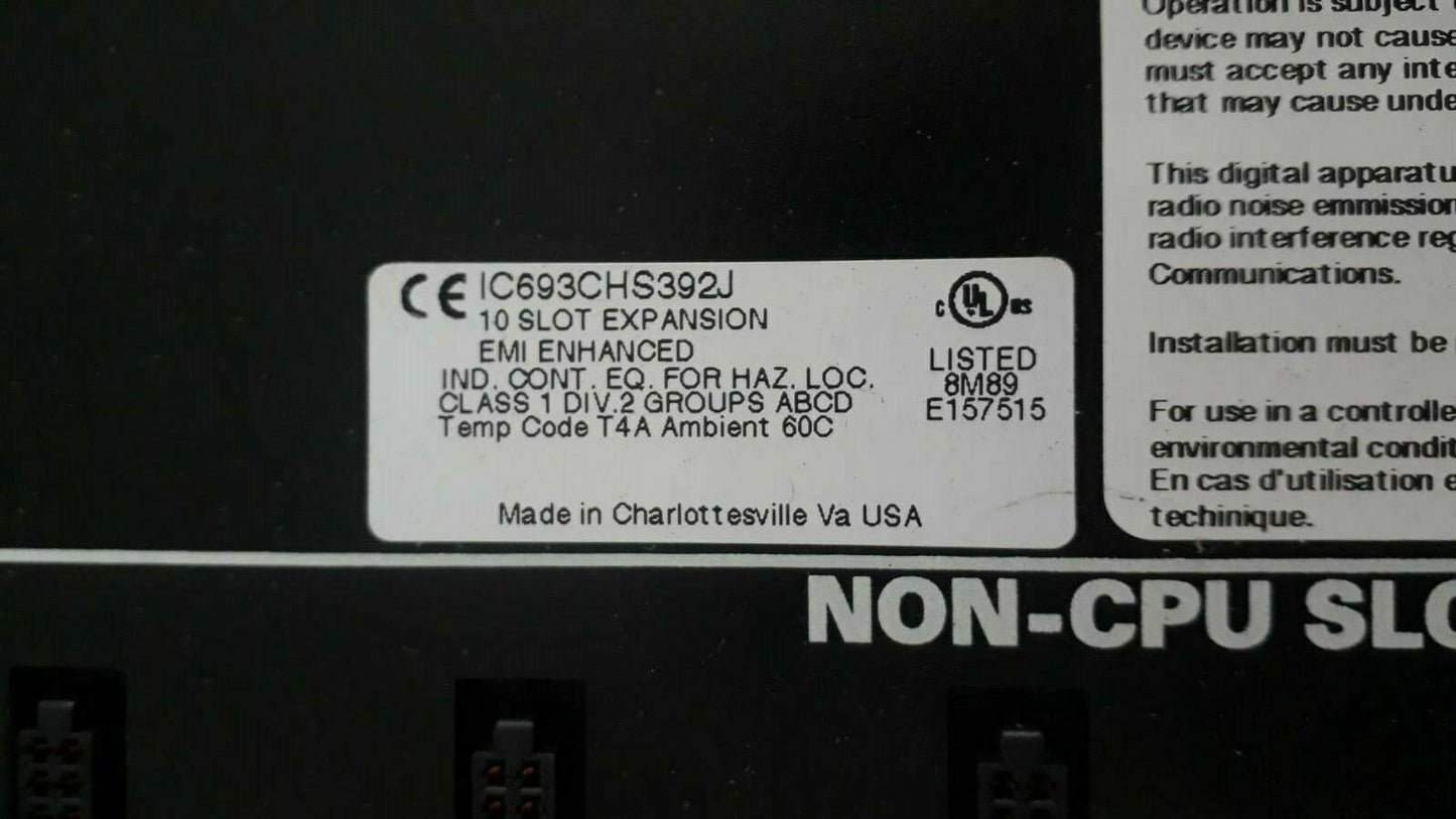 GE FANUC ALSTOM IC693CHS392J 10-SLOT EXPANSION