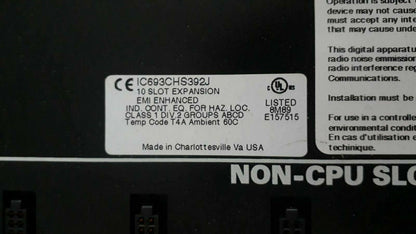GE FANUC ALSTOM IC693CHS392J 10-SLOT EXPANSION