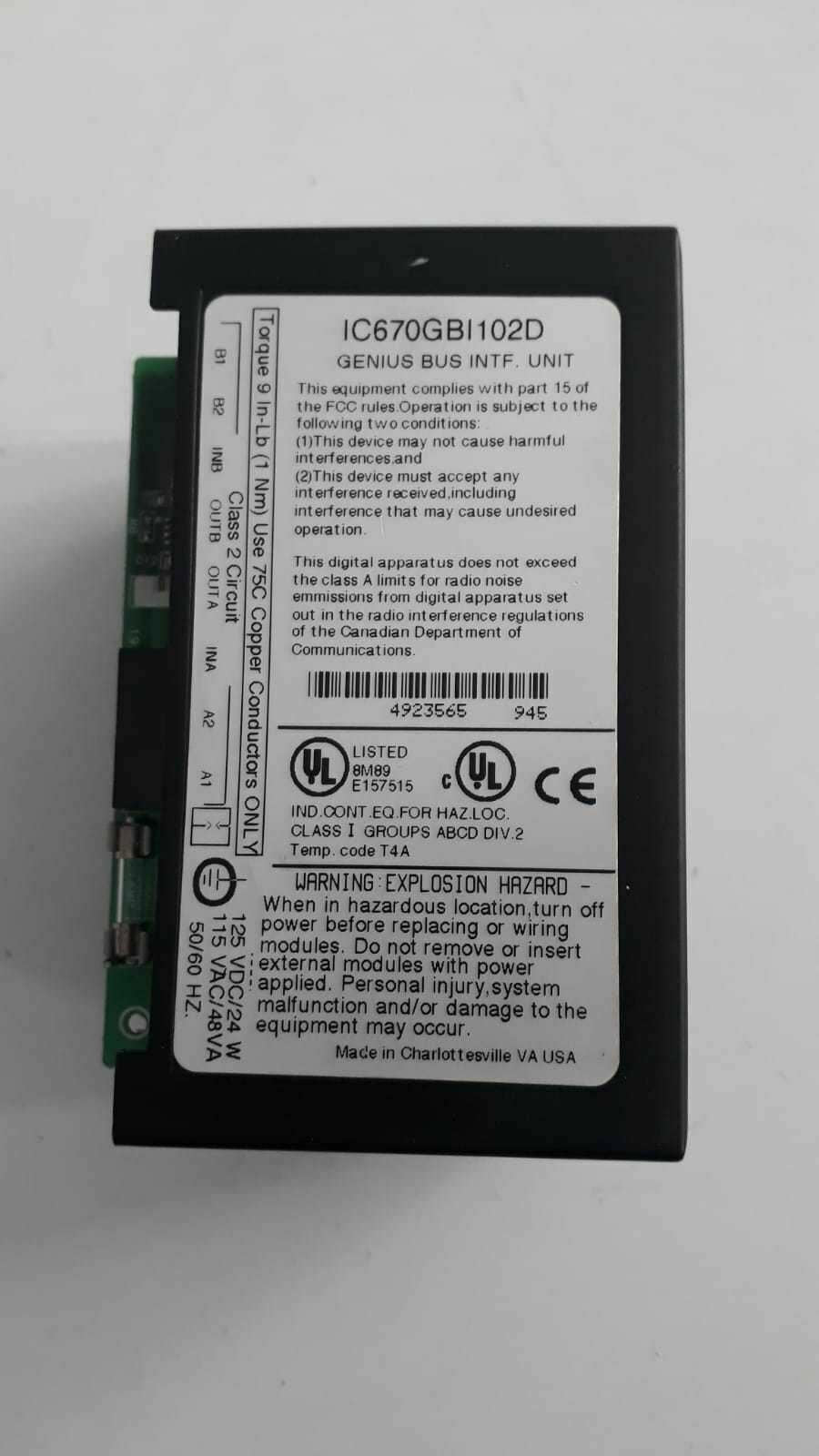 qGe FANUC IC670GBI102D Field Control Genius