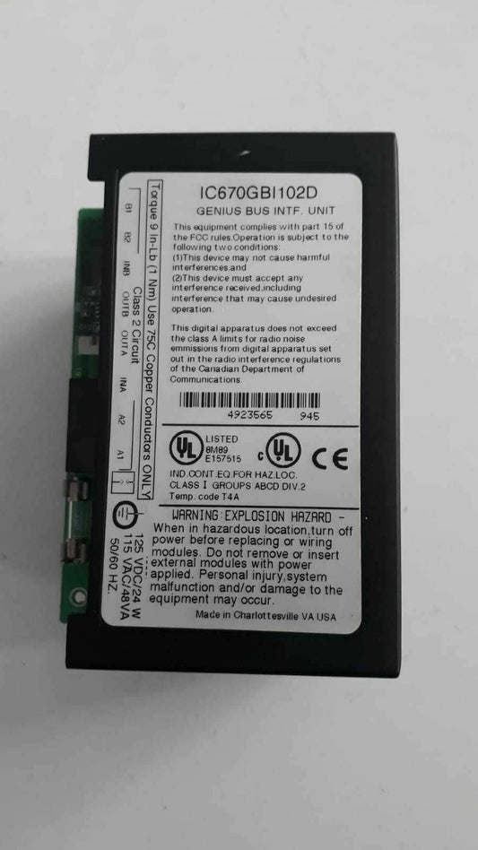 qGe FANUC IC670GBI102D Field Control Genius