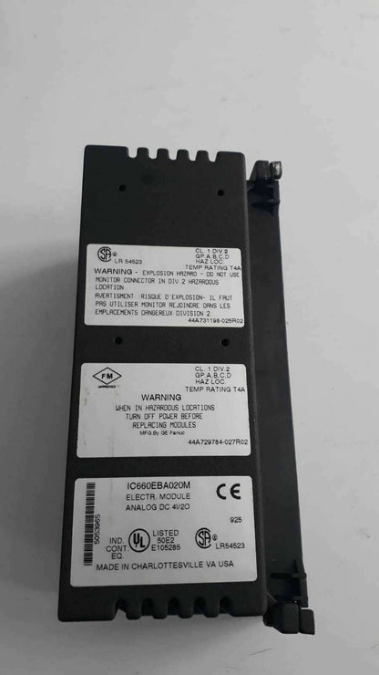 GE Fanuc Genius IC660TSA020K / IC660BBA020M Analog I/O Module