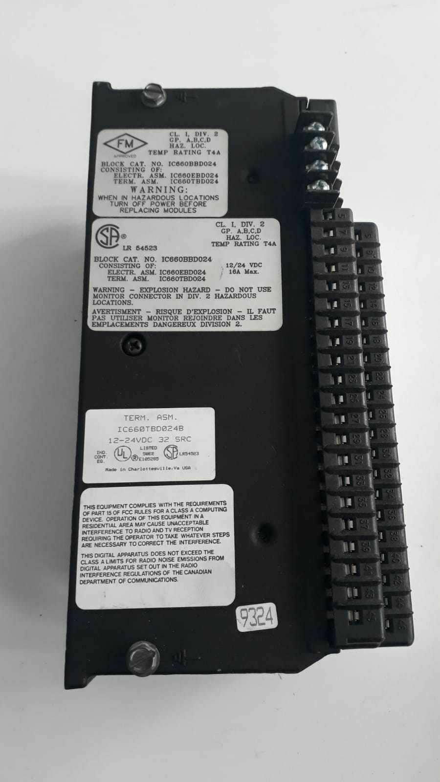 GE FANUC GENIUS IC660BBD024 12/24VDC SOURCE I/O BLOCK IC660TBD024B