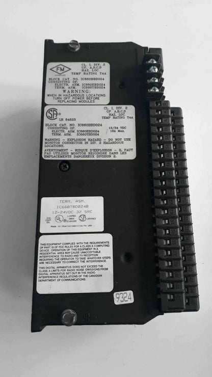 GE FANUC GENIUS IC660BBD024 12/24VDC SOURCE I/O BLOCK IC660TBD024B