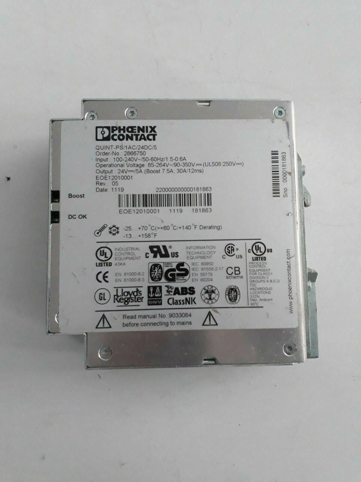Phoenix ContactQUINT-PS/1AC/24DC/5 - 2866750 Power Supply