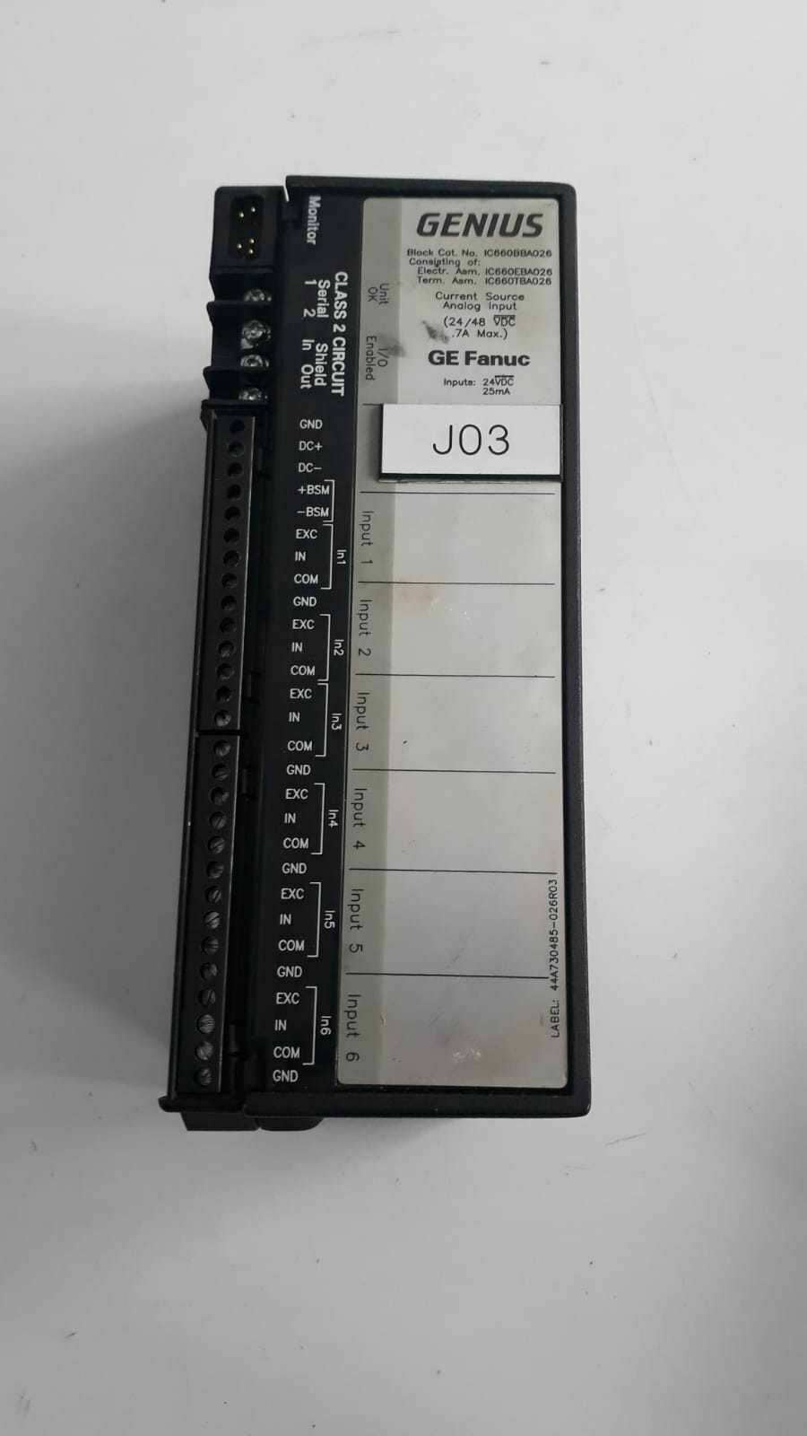 GE FANUC GENIUS BLOCK IC660TBA026K TERMINAL IC660EBA026K  24VDC
