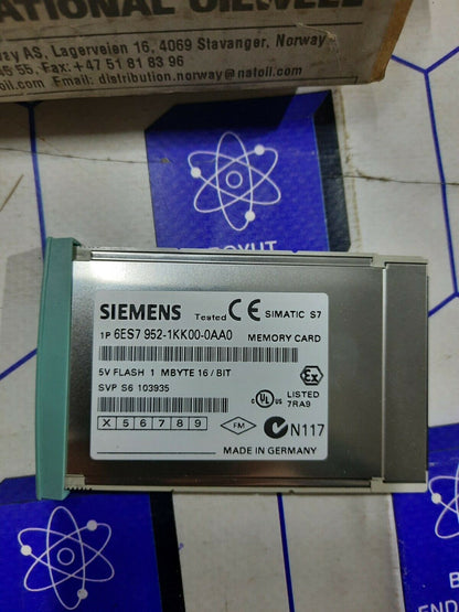 Siemens Simatic Memory 1mb 16bit 6es7 952-1kk00-0aa0 6es7952-1kk00-0aa0