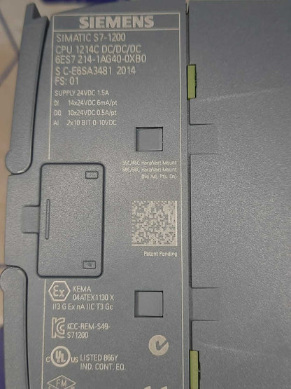 SIEMENS S7-1200 CPU1214C 6ES7 214-1AG40-0XB0 siemes s7-1200 6es7 214-1ag40-0xb0
